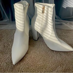 SHEIN white booties